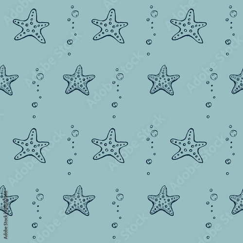 Starfishs. Seamless pattern