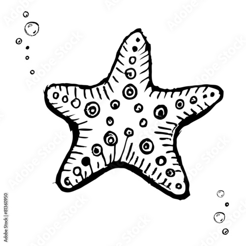 Starfish. Black and white version