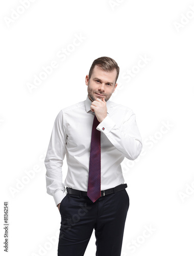 Young businessman in a formal clothes. Isolated.