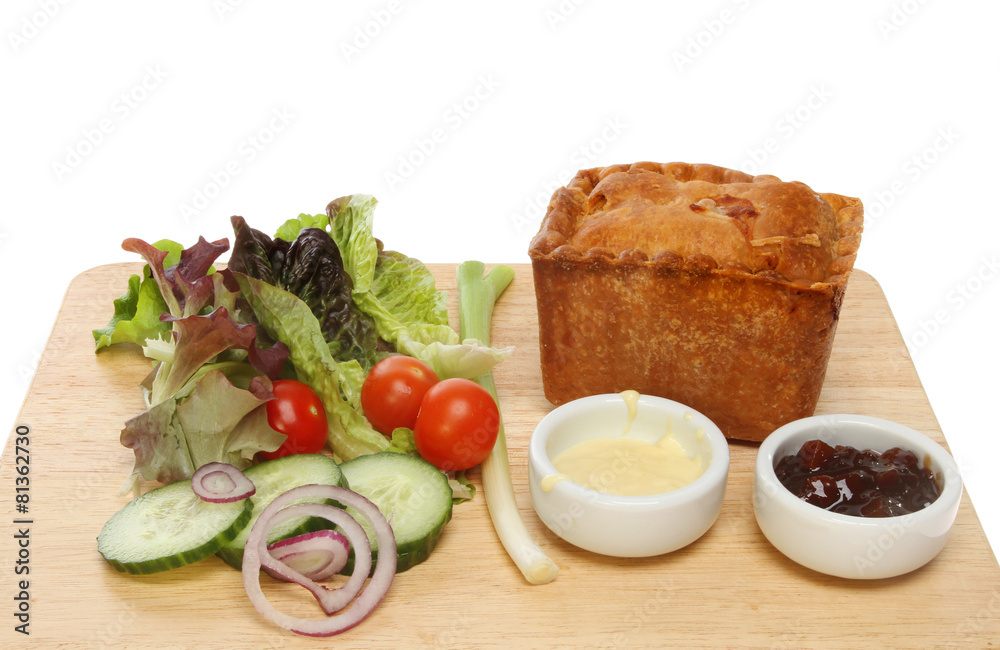 Pork pie and salad Pork pie and salad