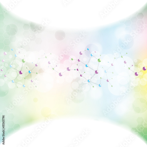 Abstract molecule ligh colors background