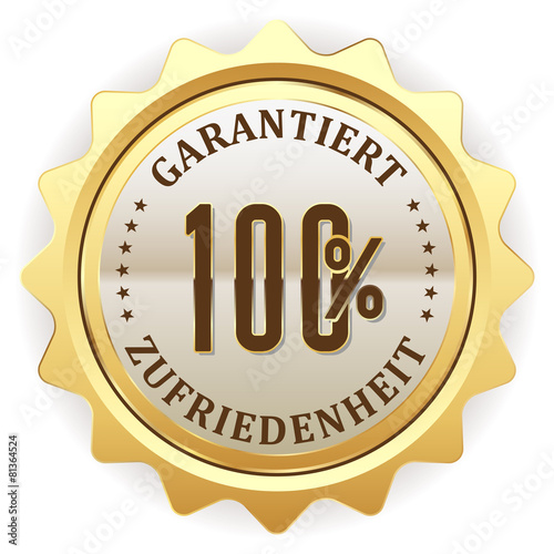 Goldener 100 Prozent Zufriedenheit Siegel