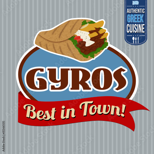 Gyros sticker or label