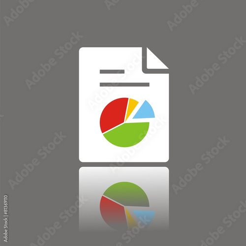 Icono hoja gráfico sectores color FO reflejo