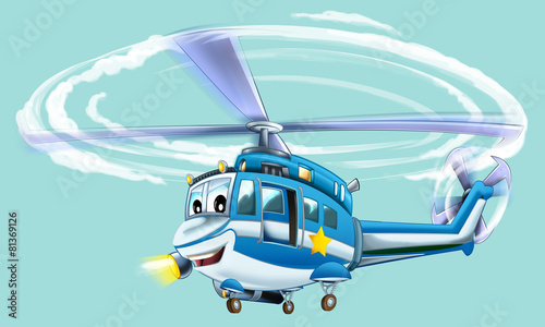 Cartoon plane - glider - caricature - illustration
