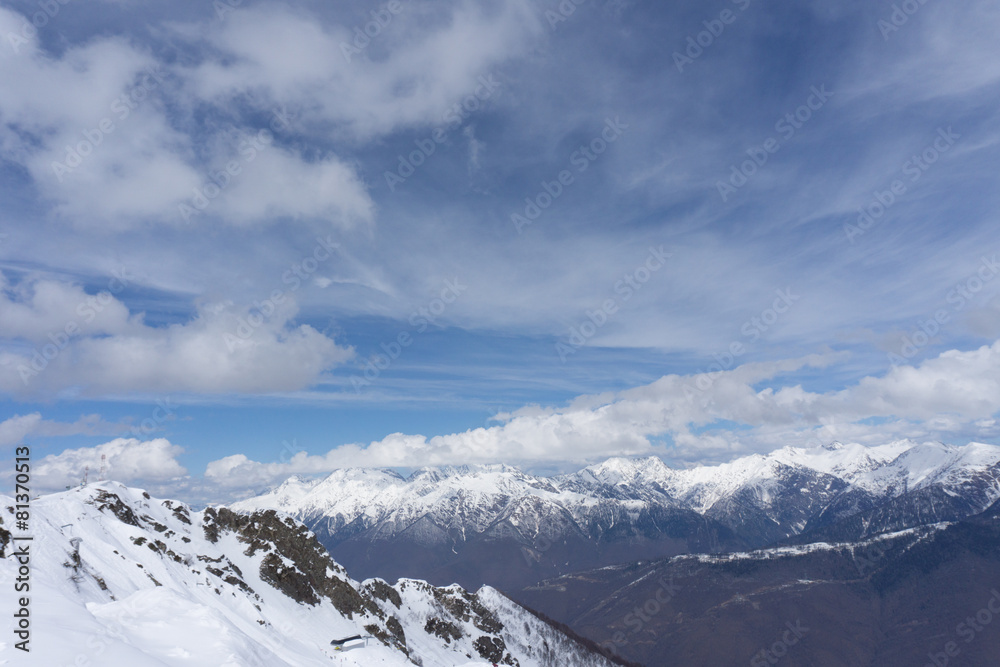 Cloudy mountain landscape of Krasnaya Polyana, Russia Cloudy mountain landscape of Krasnaya Polyana, Russia