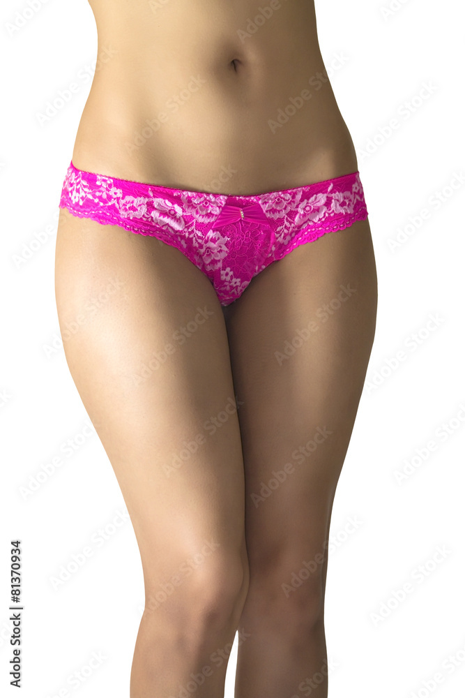 Slim woman wearing pink panties Slim woman wearing pink panties