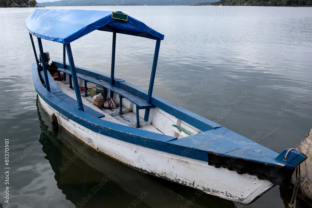 water taxi on lake peten itza guatemala