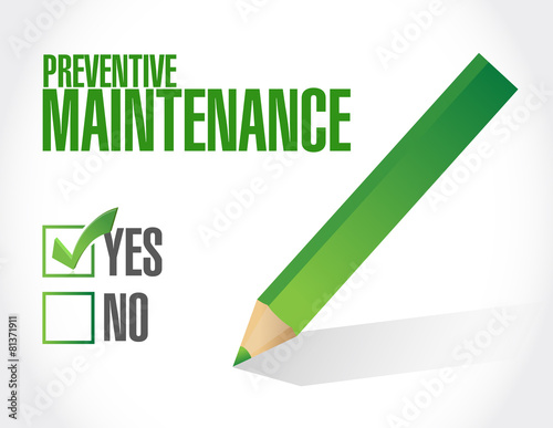Φωτογραφία preventive maintenance approval sign concept