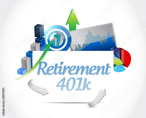 retirement 401k business sign concept