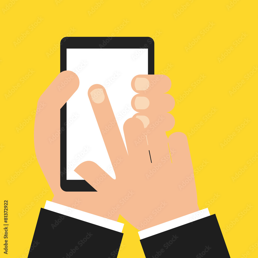 hand on device hand on device
