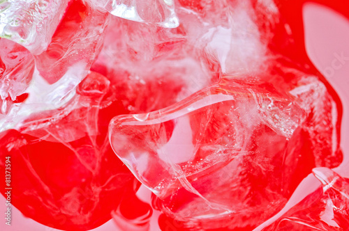 Close up view of the ice in soft drink background