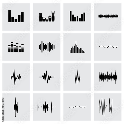 Vector music soundwave icon set