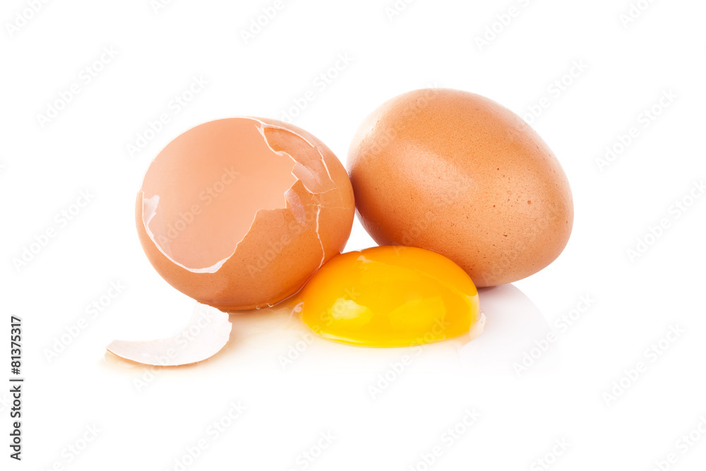 Fresh egg yolks isolated on white background Fresh egg yolks isolated on white background