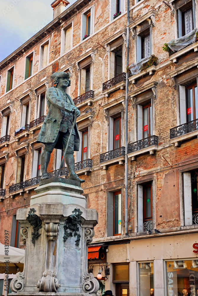 Venice, Italy, Goldoni statue.