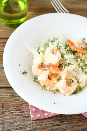 Risotto with shrimp and dill