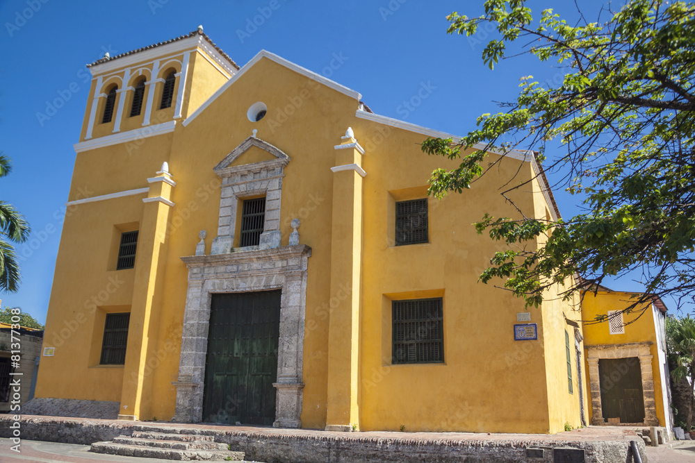 Fachada de la histórica Iglesia de la Santísima Trinidad situada en el barrio de Getsemaní y erigida hacia el año 1600