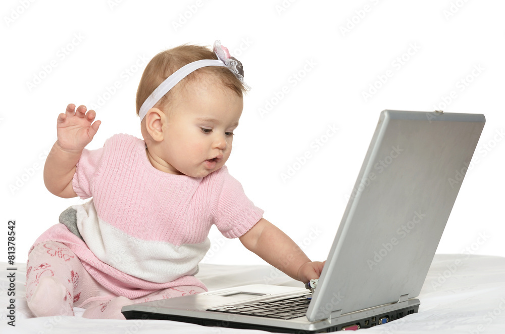 baby playing with laptop baby playing with laptop