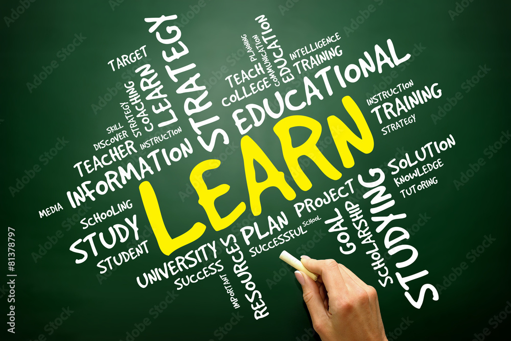 LEARN word cloud, education concept LEARN word cloud, education concept