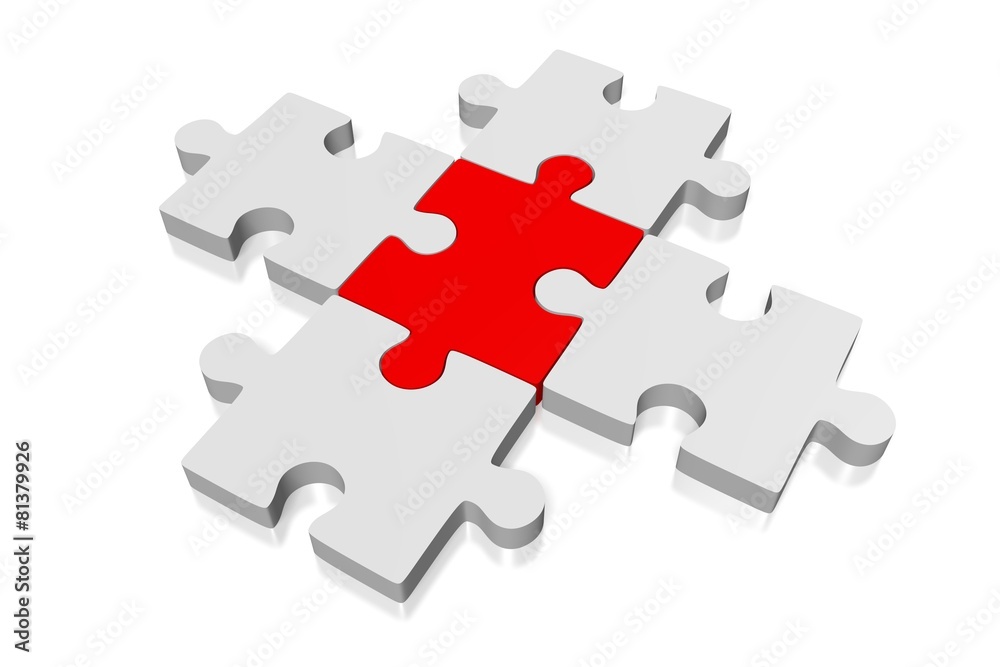 3D puzzle concept 3D puzzle concept