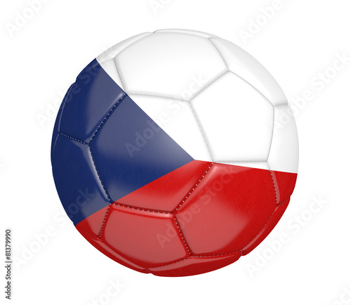 Soccer ball  or football  with the flag of Czech Republic