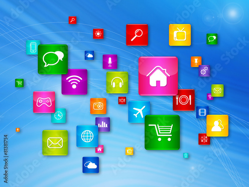 Wallpaper Mural Flying Desktop Icons collection Torontodigital.ca