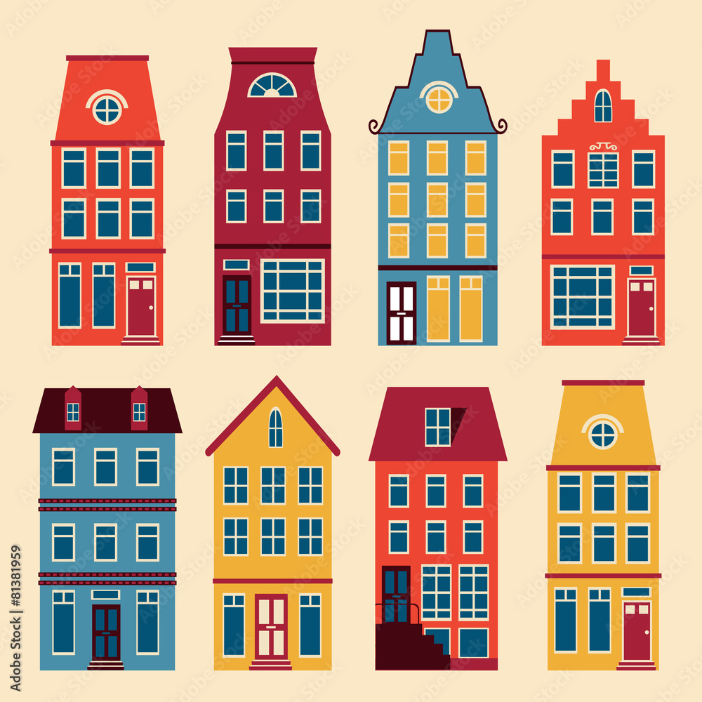 Cute Amsterdam houses set