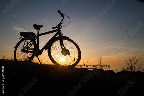 silhouette of a bike