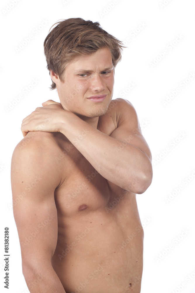 Fototapeta premium Mann mit Schulterschmerzen