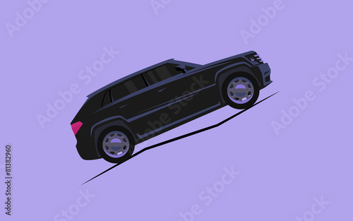 simple stylized car rides up the mountain