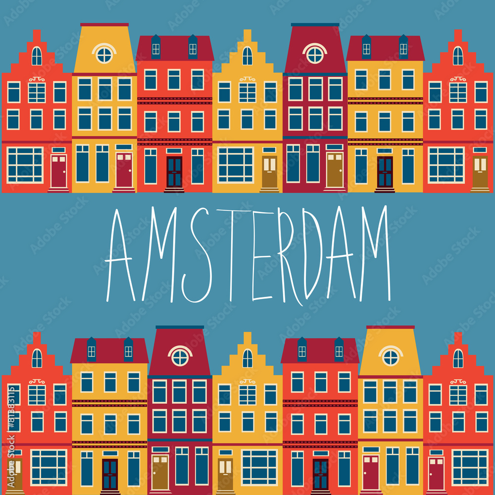 Cute Amsterdam houses set Cute Amsterdam houses set