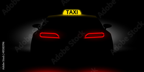Fototapeta realistic car taxi back view