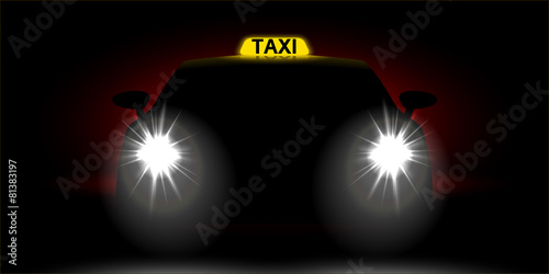 realistic car taxi front view