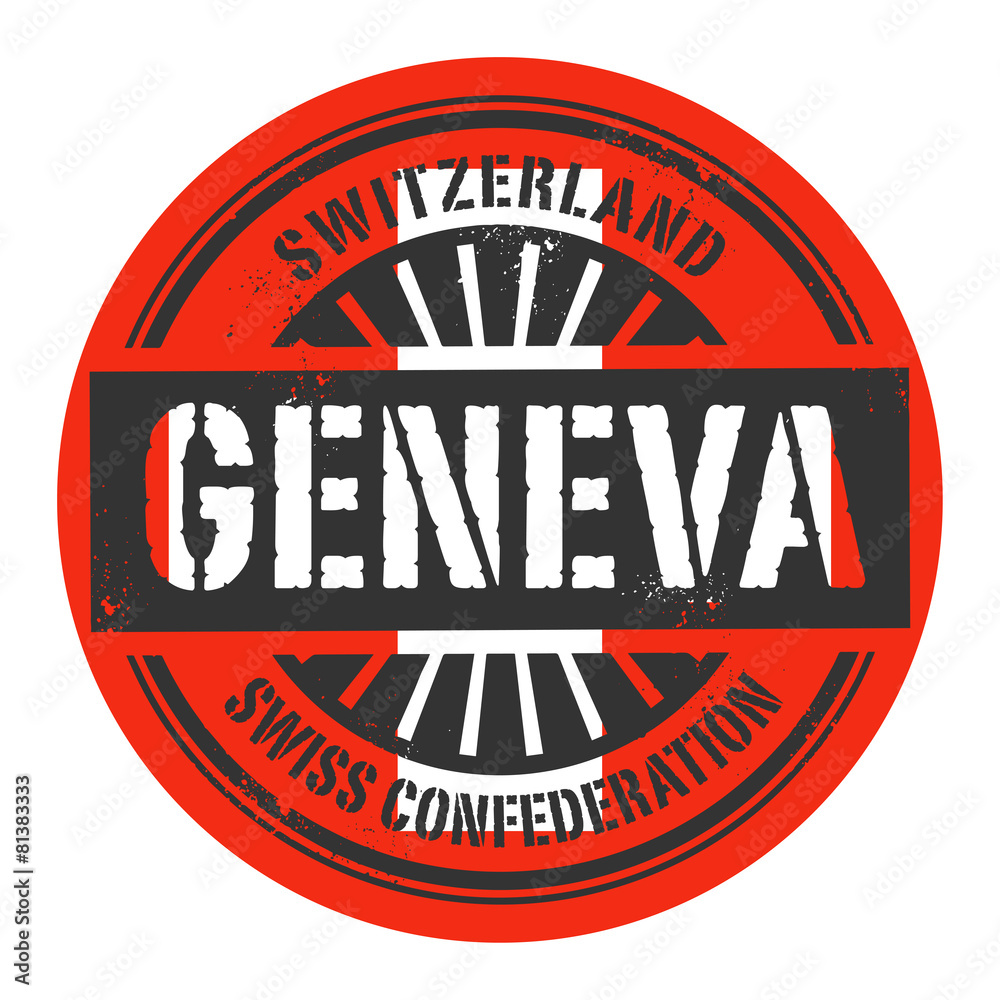 Fototapeta premium Grunge rubber stamp with the text Switzerland, Geneva