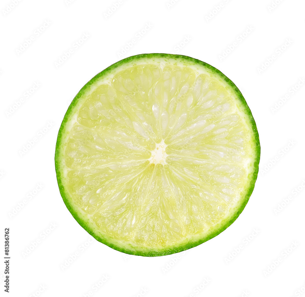Fresh lime slice isolated on white background Fresh lime slice isolated on white background