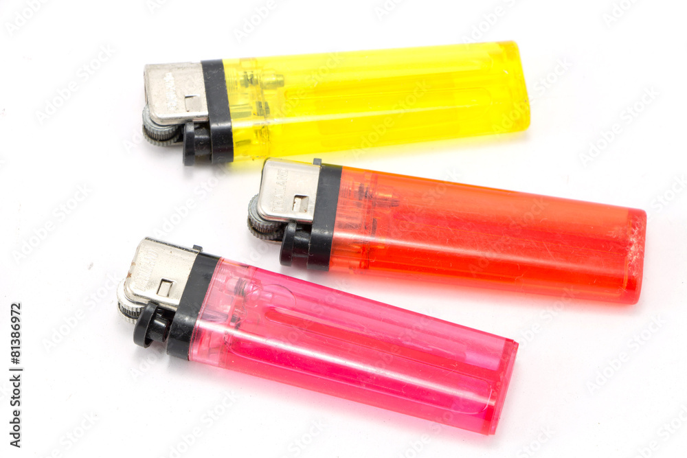 Plastic lighter colorful isolated on white Background Plastic lighter colorful isolated on white Background