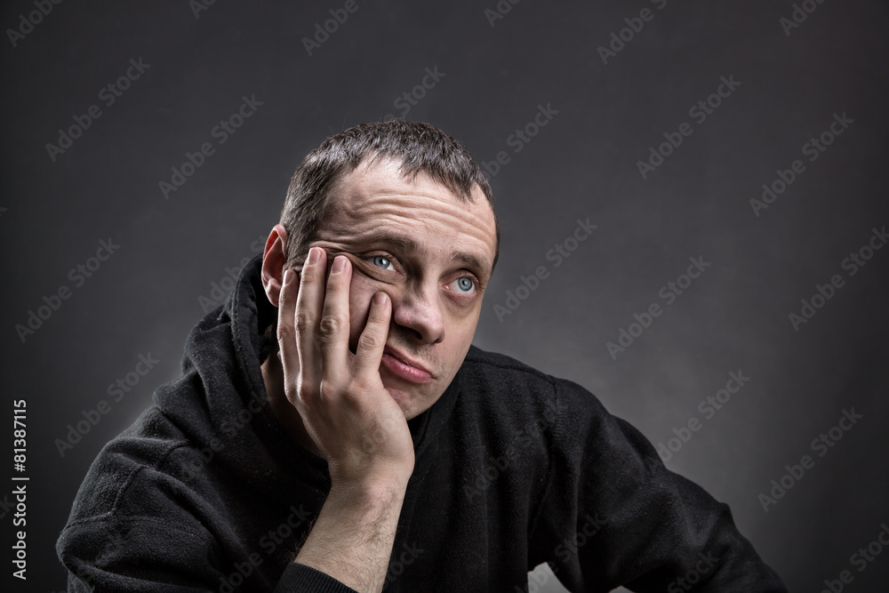 Pensive man thinking Pensive man thinking