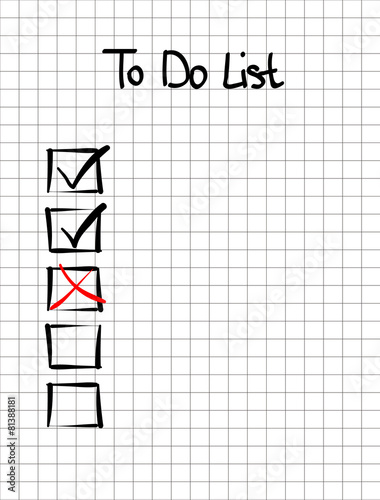 Hand-drawn doodle to do checklist