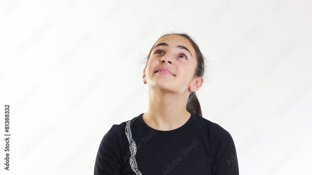 Little girl looks up Little girl looks up