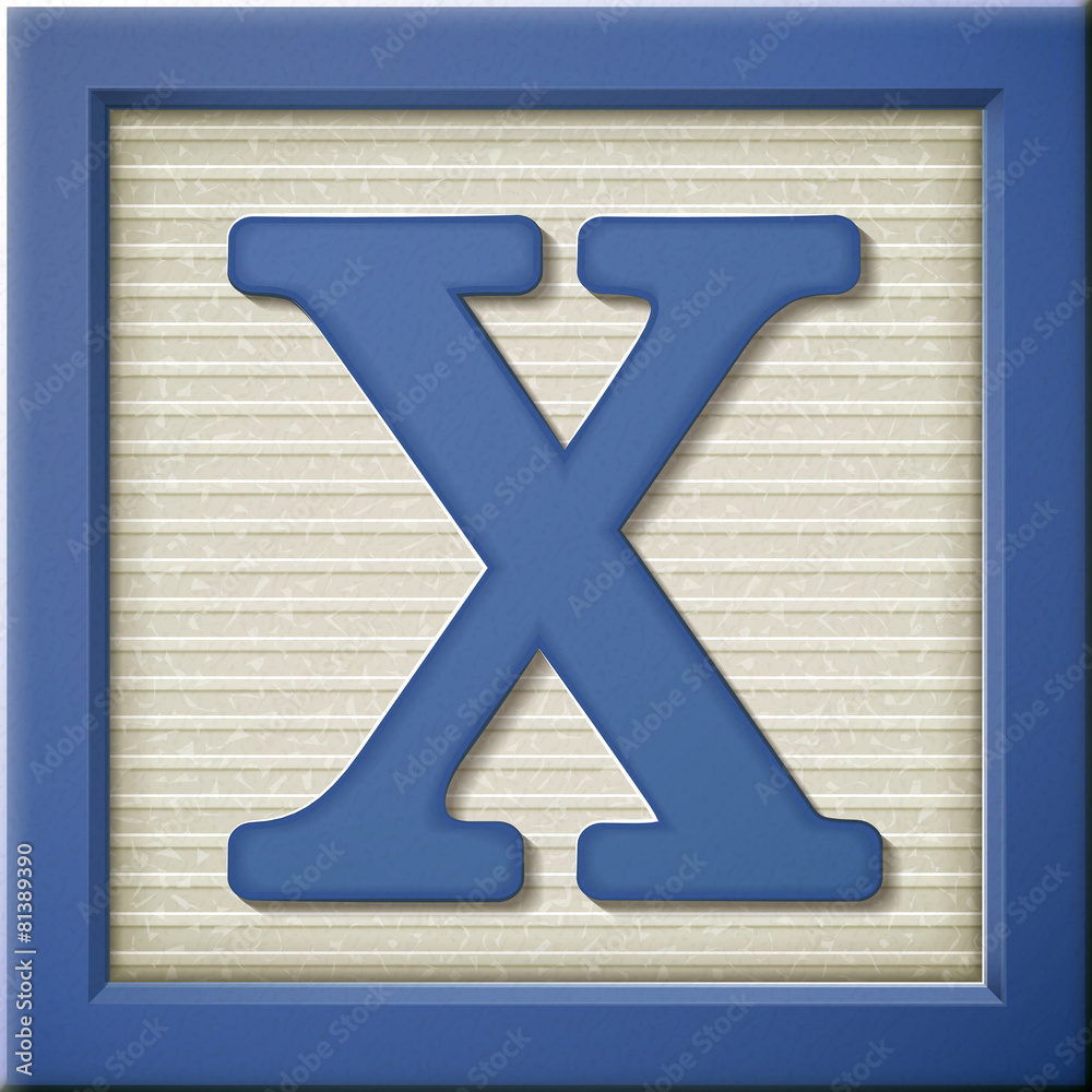 3d blue letter block X 3d blue letter block X