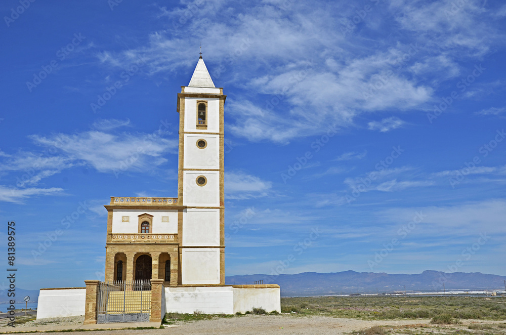 Church in the natural park of Cabo de Gata, Spain