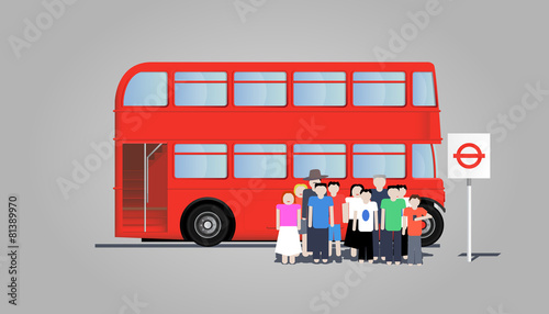 Double decker bus - red