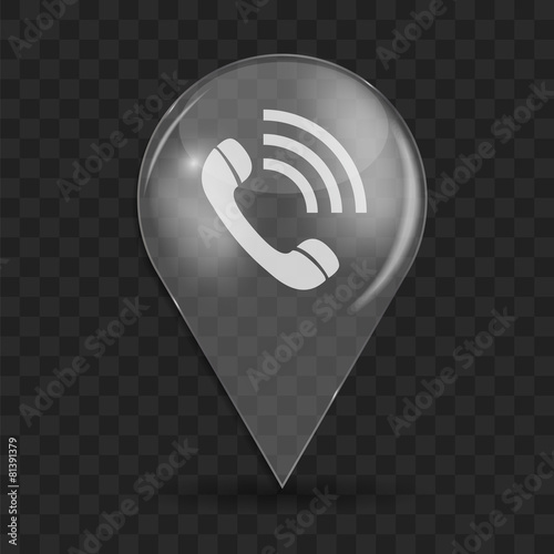 Phone Glossy Icon Vector Illustration