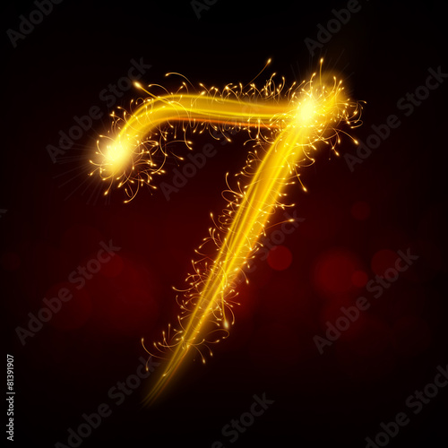 3d sparkler firework number 7
