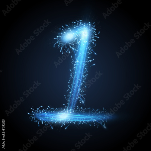 3d blue sparkler firework number 1
