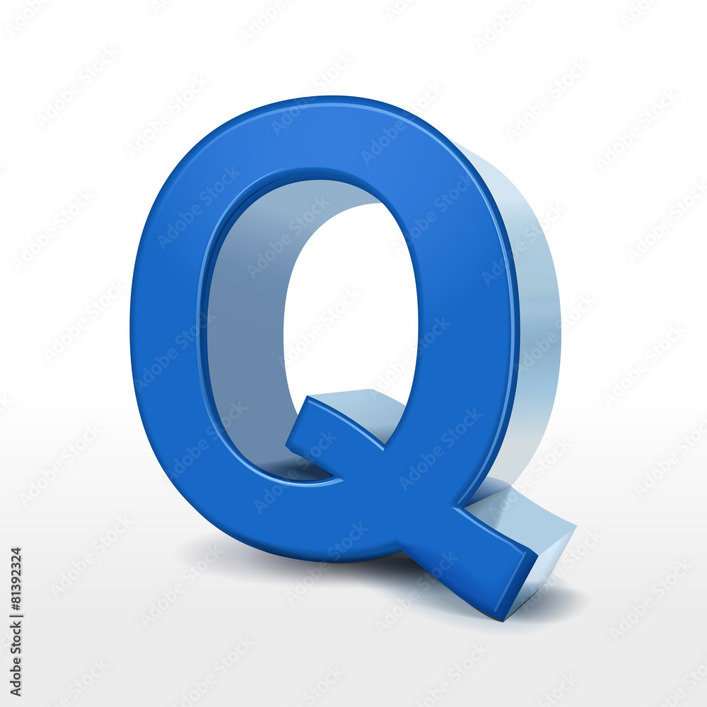 3d blue alphabet Q 3d blue alphabet Q