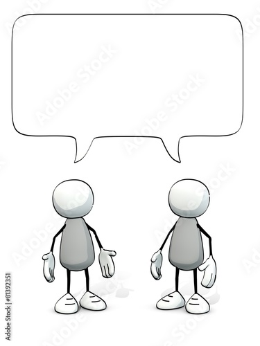 little sketchy men with speech balloon