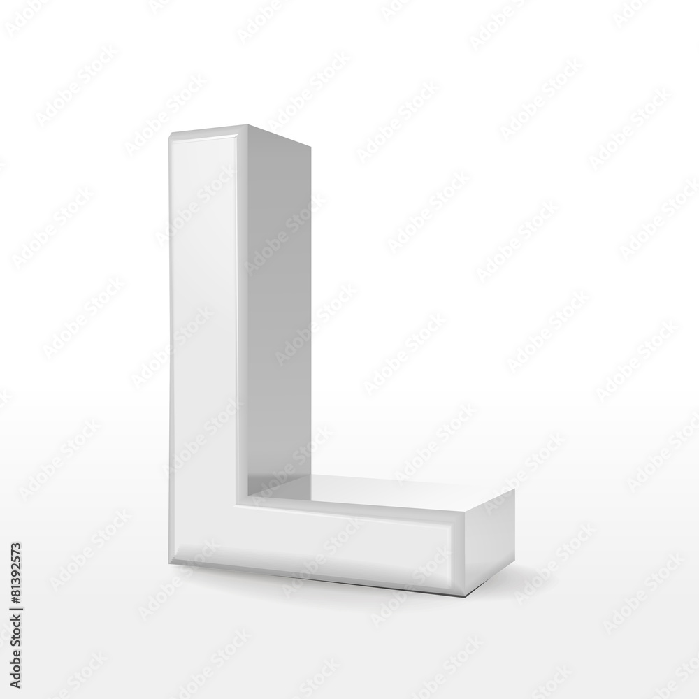 3d white alphabet L 3d white alphabet L
