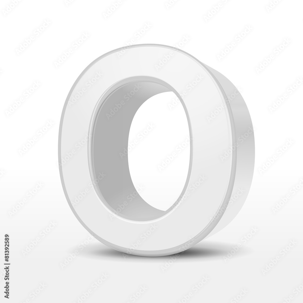 3d white alphabet O 3d white alphabet O