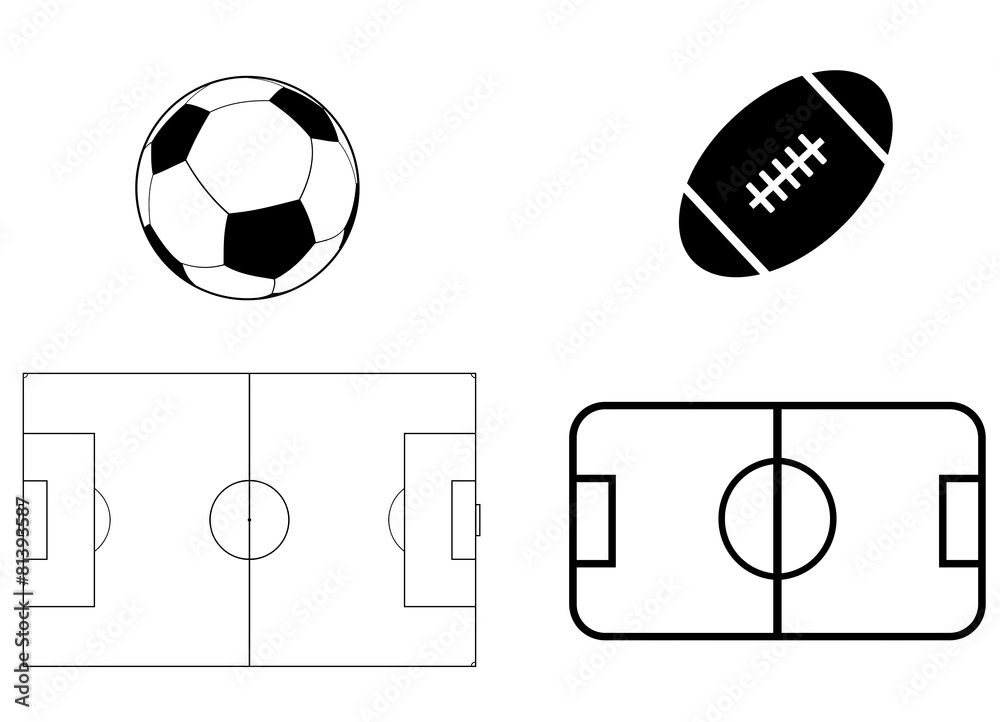 Ballons et terrains de foot et de rugby Ballons et terrains de foot et de rugby